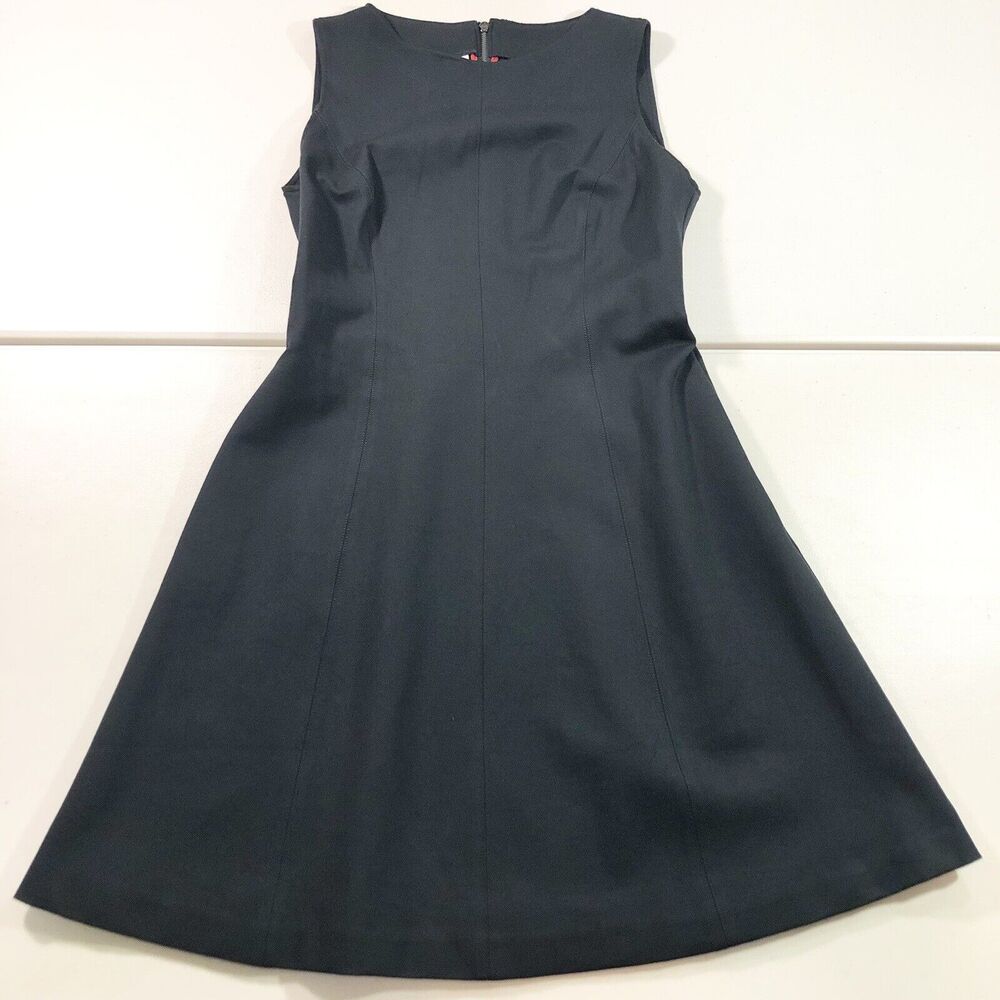 Spanx Perfect Fit & Flare Dress Womens Classic Black Career Pockets Size Medium